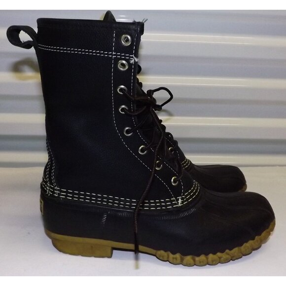 LL Bean Womens Duck Boots Size 8 Waterproof Rubber Shearling Lined Bean Boots - Picture 5 of 16
